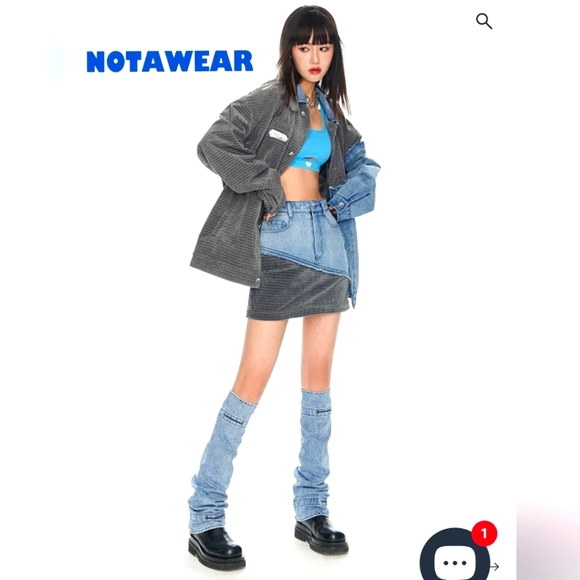 NOTAWEAR Denim & Corduroy Micro Mini Skirt- Medium - Picture 2 of 7